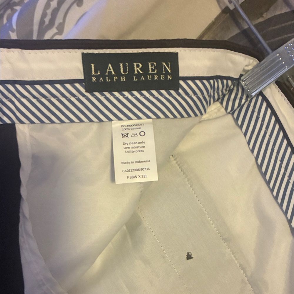 Ralph Lauren Dark Blue Pants with Striped Waistband